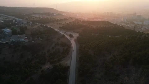 Sunset Over a Scenic Highway Stock Footage 303487216