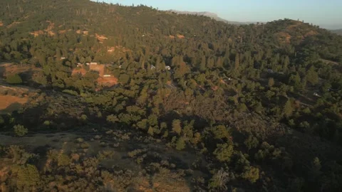 Sunset over Scenic Sequoia National Forest California Drone Aerial Footage Stock Footage 335426028