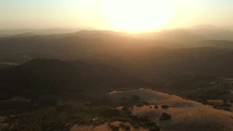 Sunset over Scenic Sequoia National Forest California Drone Aerial Footage Stock Footage 335426102