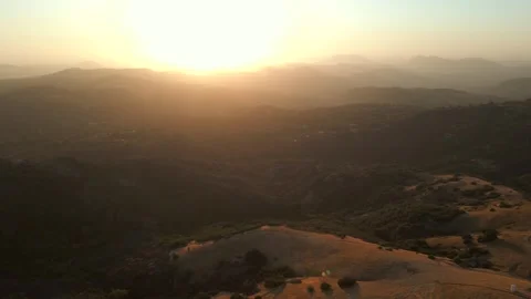 Sunset over Scenic Sequoia National Forest California Drone Aerial Footage Stock Footage 335426119