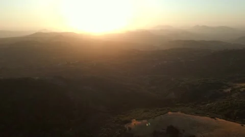 Sunset over Scenic Sequoia National Forest California Drone Aerial Footage Stock Footage 335426128