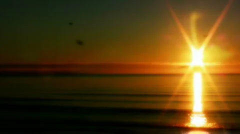Sunset over the sea 3 disolved Stock Footage 305138