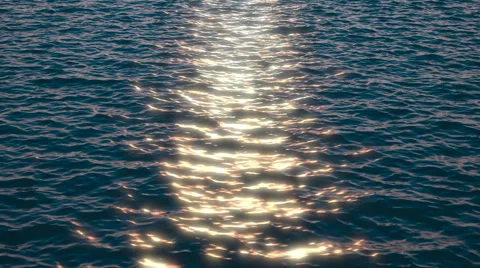 Sunset over the sea, 3d seamless loop animation Stock Footage 51397955