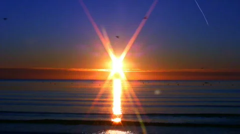 Sunset over the sea 4 Stock Footage 305142