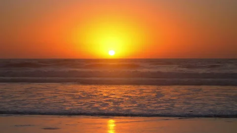 Sunset over sea in 4K Slow motion Stock Footage 88230887
