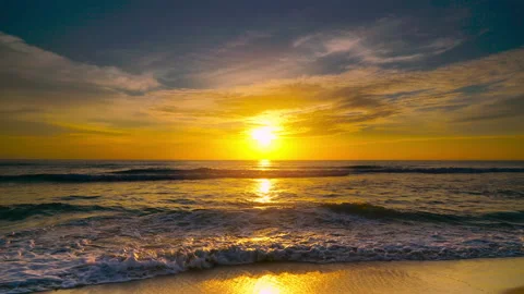 Sunset in over sea and clouds	 Stock Footage 204960075