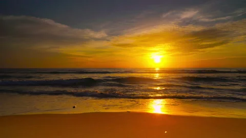 Sunset in over sea and clouds	 Stock Footage 204960090