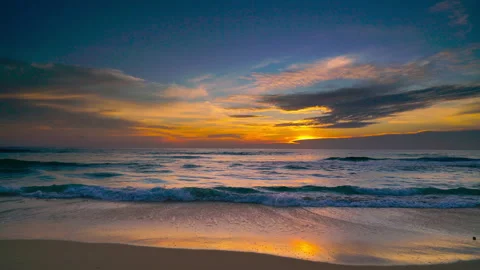 Sunset in over sea and clouds	 Stock Footage 204960121