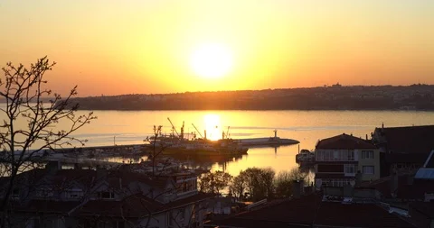 Sunset over sea Background Stock Footage 86404869