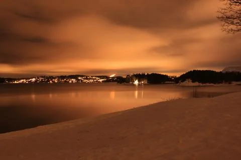 Sunset over the sea - Bærum Foto stock