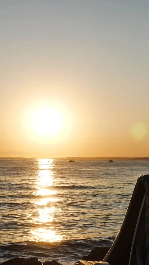 Sunset over the sea on the beach. Stock Footage 318576506
