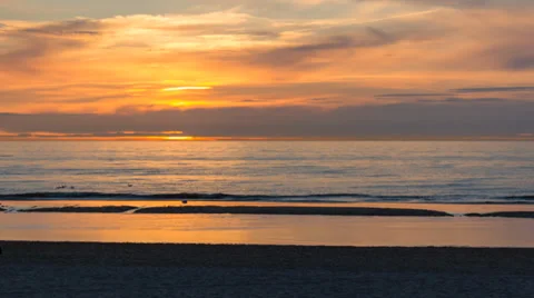 Sunset over Sea from Beach Timelapse 1080p Stock Footage 37087976