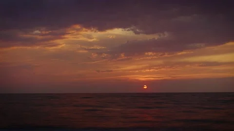 Sunset over the sea. Beautiful evening time-lapse. Stock Footage 160072364