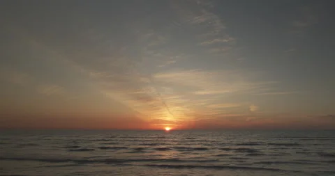 Sunset over the sea Beautiful sunset Stock Footage 154003198