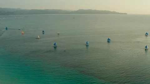 Sunset over the sea. Boracay, Philippines Stock Footage 115703918