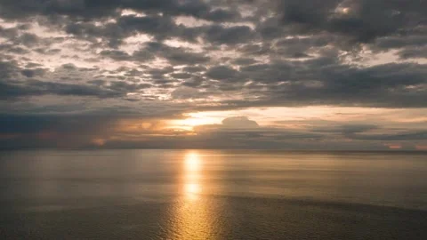 Sunset over the sea in Camiguin Island. Philippines. Stock Footage 247617607