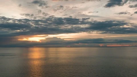 Sunset over the sea in Camiguin Island. Philippines. Stock Footage 258927911