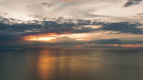 Sunset over the sea in Camiguin Island. Philippines. Stock Footage 289344653