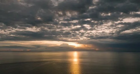 Sunset over the sea in Camiguin Island. Philippines. Stock Footage 312127514