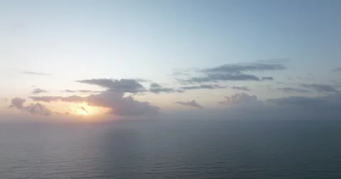 Sunset over sea with clouds Stock Footage 264710770