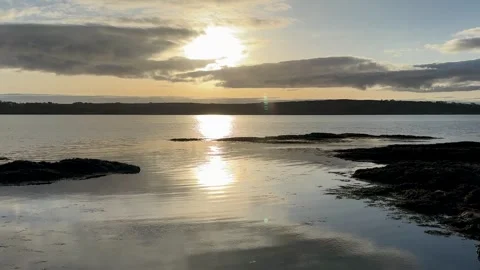 Sunset over the sea on the corral beach, Ireland Stock Footage 314711958