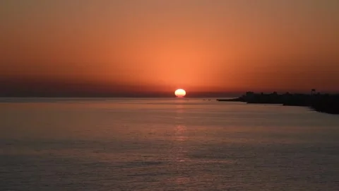 Sunset Over the Sea at Dibab and Bimmah Beaches, Oman Stock Footage 318644445