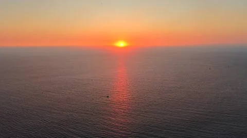 Sunset Over Sea Drone Video stock 340579678