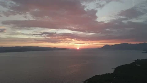 Sunset over the sea. Drone view Stock Footage 219609941