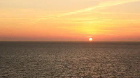 Sunset over the sea 库存影片 17330860