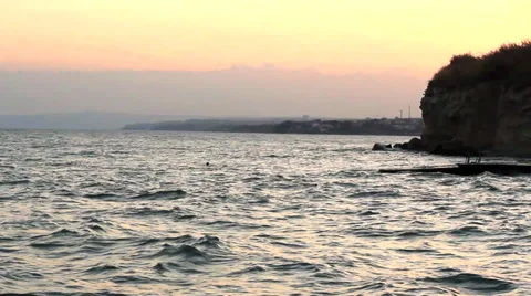 SUNSET OVER THE SEA Video stock 28746197