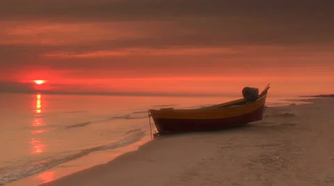 Sunset over the sea Stock Footage 32594331