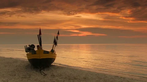 Sunset over the sea Stock Footage 32594387