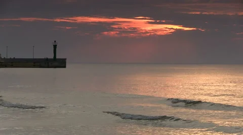 Sunset over the sea Stock Footage 32594643