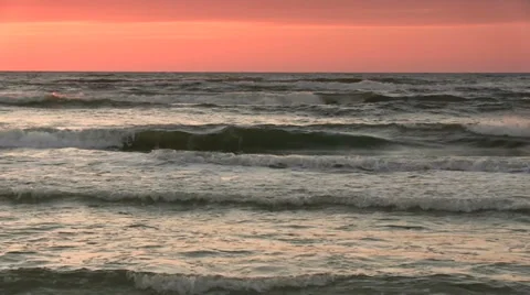 Sunset over the sea Stock Footage 32594730