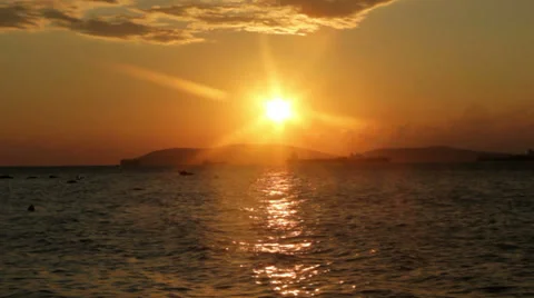 Sunset Over The Sea Stock-Footage 38439043