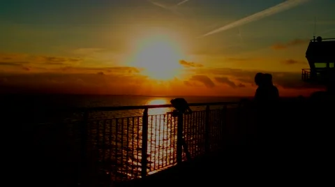 Sunset Over Sea Stock Footage 42678357