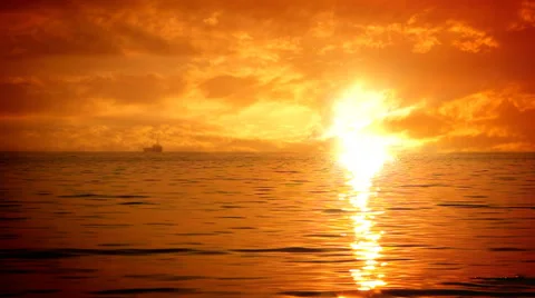 Sunset Over the Sea Stock Footage 49387042