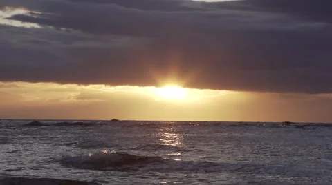 Sunset over the sea Stock Footage 52560430