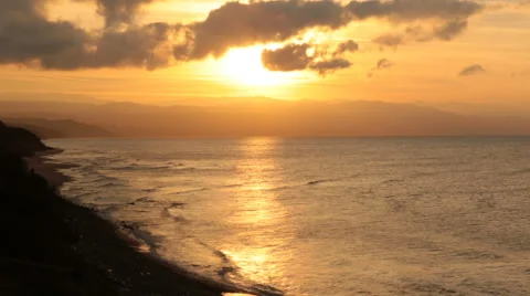 Sunset over the sea Stock Footage 58499719