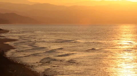 Sunset over the sea Stock Footage 58500084