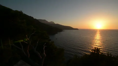 Sunset over Sea Stock Footage 58814198