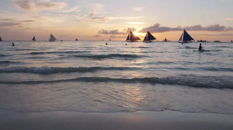 Sunset Over the Sea Stock Footage 58913542