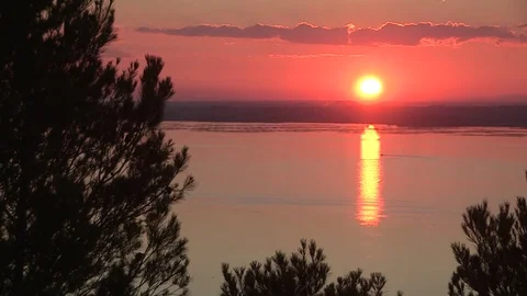 Sunset over the sea Stock Footage 72953120