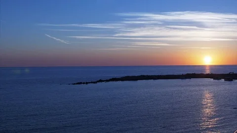 Sunset over the sea Stock Footage 75430308