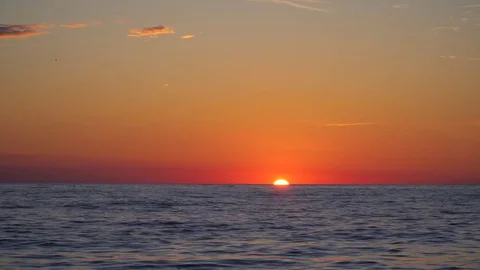 Sunset Over The Sea Stock Footage