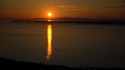 Sunset over the sea Stock Footage 112478214