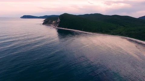 Sunset over the sea Stock Footage 128984813