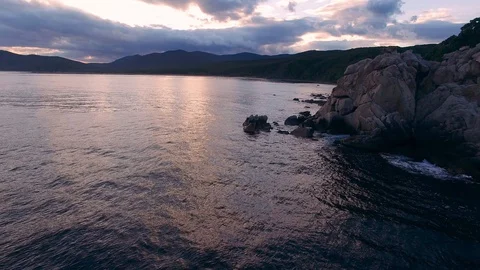 Sunset over the sea Video stock 128986627