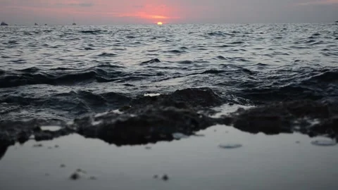 Sunset over the sea Stock Footage 142761880