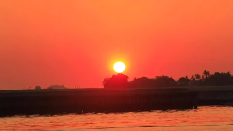 Sunset over the sea Stock Footage 143384114